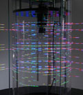 installation lumineuse cinétique et sonore en hommage à Brian Gysin, Peter Keene 2010